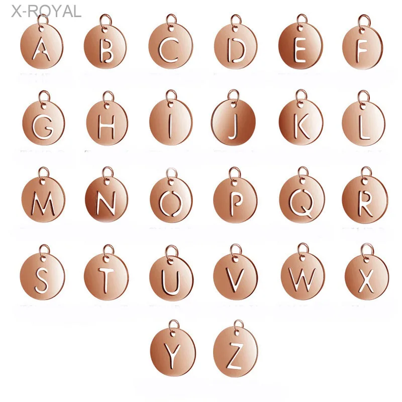 X ROYAL 5 шт./лот новинка розовое золото 26 английские браслеты с буквами подвески из
