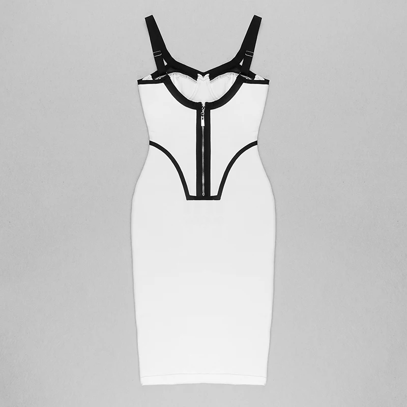 

BEAUKEY New 2021 Women Sexy Mid Length Dress Sleeveless Spaghetti Strap Dresses White Bodycon Fashion Backless For Party Vestido