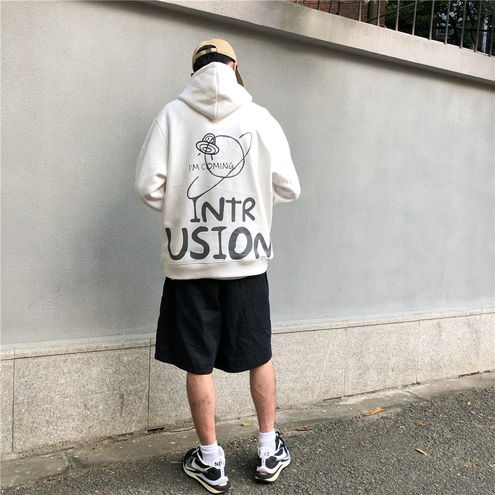 

Men's Hoodies Oversize Women Fashion Hip Hop Hooded Streetwear Funny Printed Hoody Men 2021 Ins Casual Unisex Black Sweatshirt