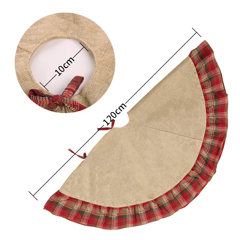 Прочная Рождественская сетка юбка ковер фартук подушка безопасная елка льняной