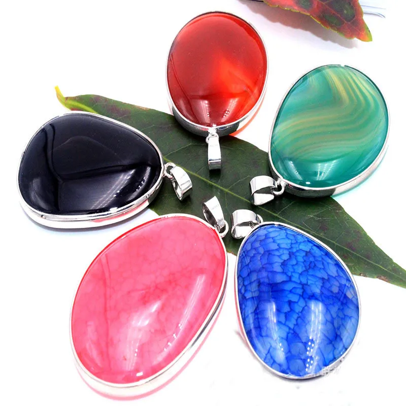 Натуральный цвет камень гальванизированный Безель белый K кулон ювелирное