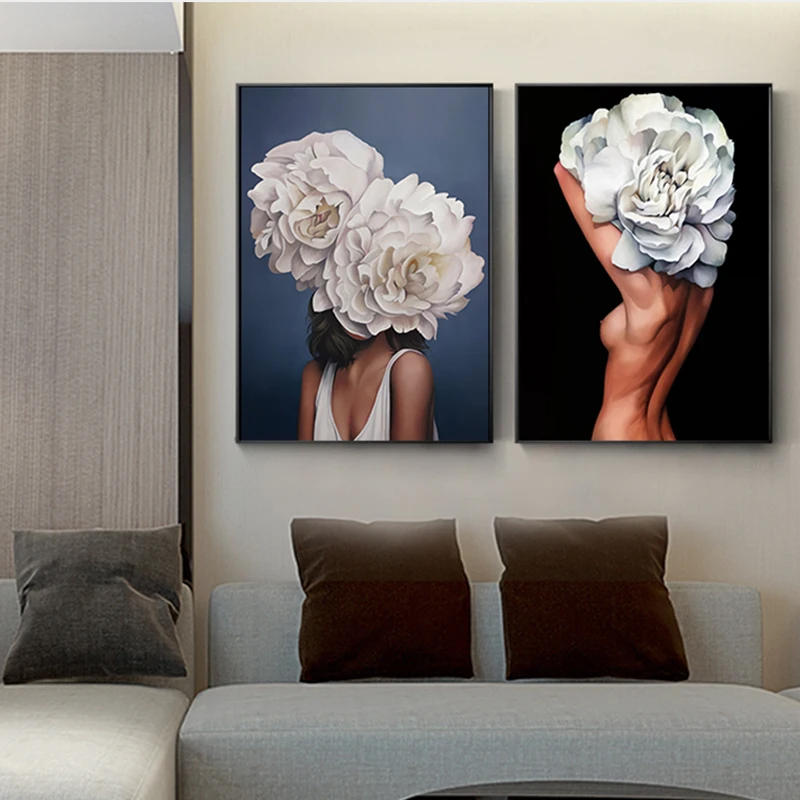 Скандинавский красивый цветочный постер для девочек картина маслом принт