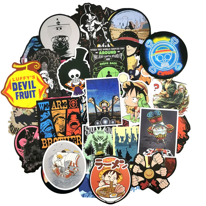 100 шт./компл. аниме один кусок Луффи наклейки для автомобиля ноутбука ПВХ рюкзак
