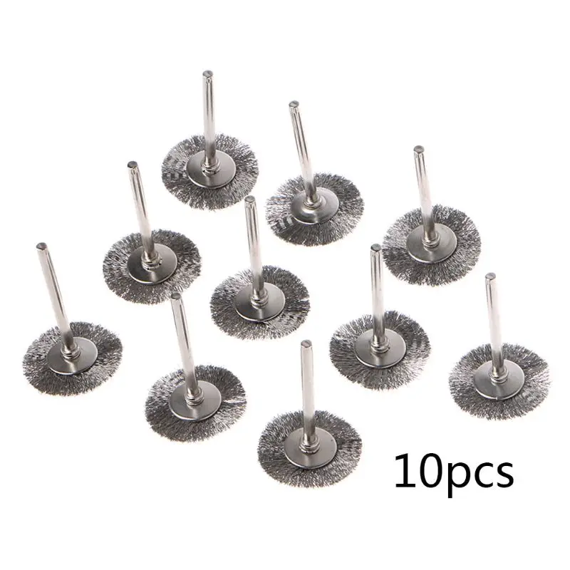 

10pcs 22mm Platinum Blade Stainless Steel Wire Wheel Brush Rotary Tool for Mini Drill Polishing Accessories