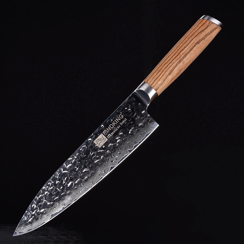 

XSG 8 Inch Japanese Salmon Sushi Slicing Knife Damascus Steel Meat Cleaver Zebra Wood Handle Kitchen Tools