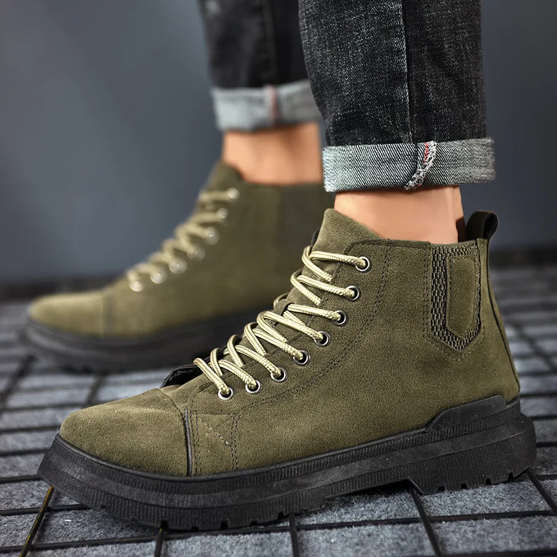 

Fashion Round Toe Leather Boots Cheap Men Spring Boots Autumn Shoes for Men 2021 Male Boots Mens Ankle Boots Zapatos Hombre 2021