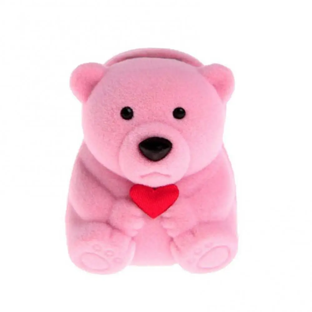 Шкатулка для ювелирных изделий креативный Флокированный медведь в форме сердца