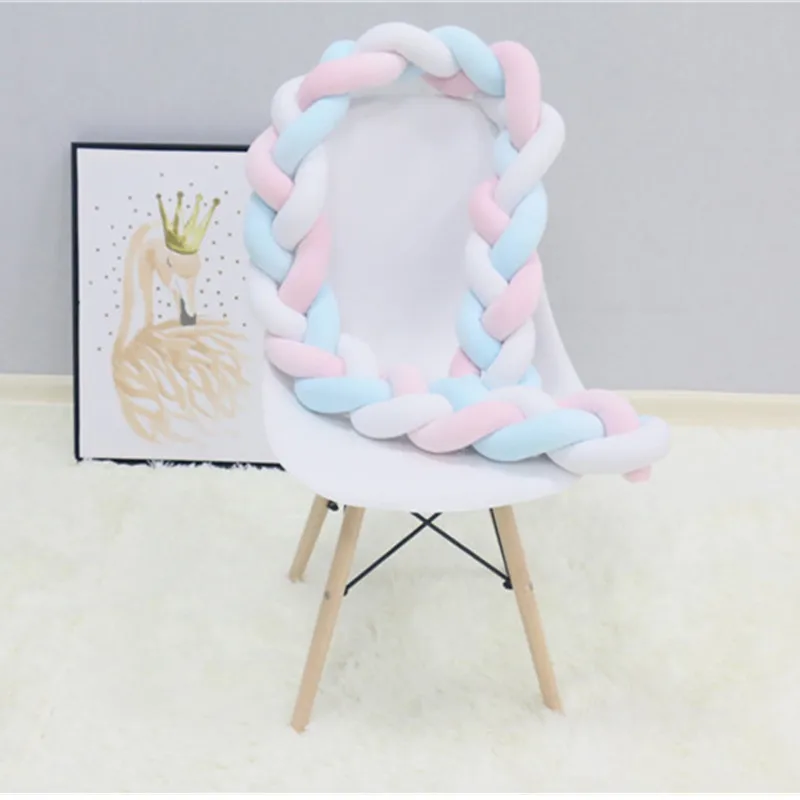 

2M/3M/4M Baby Bumper Bed Braid Knot Pillow Cushion Bumper for Infant Bebe Crib Protector Cot Bumper Room Decor