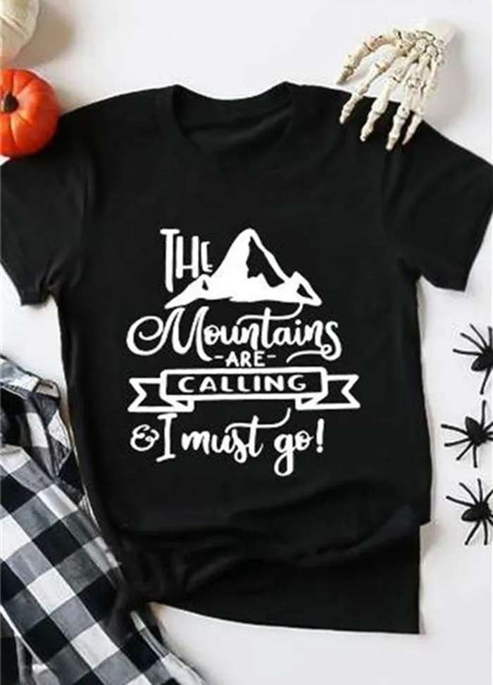 Женская футболка с надписью The Mountains Are Call мягкая летняя модная повседневная