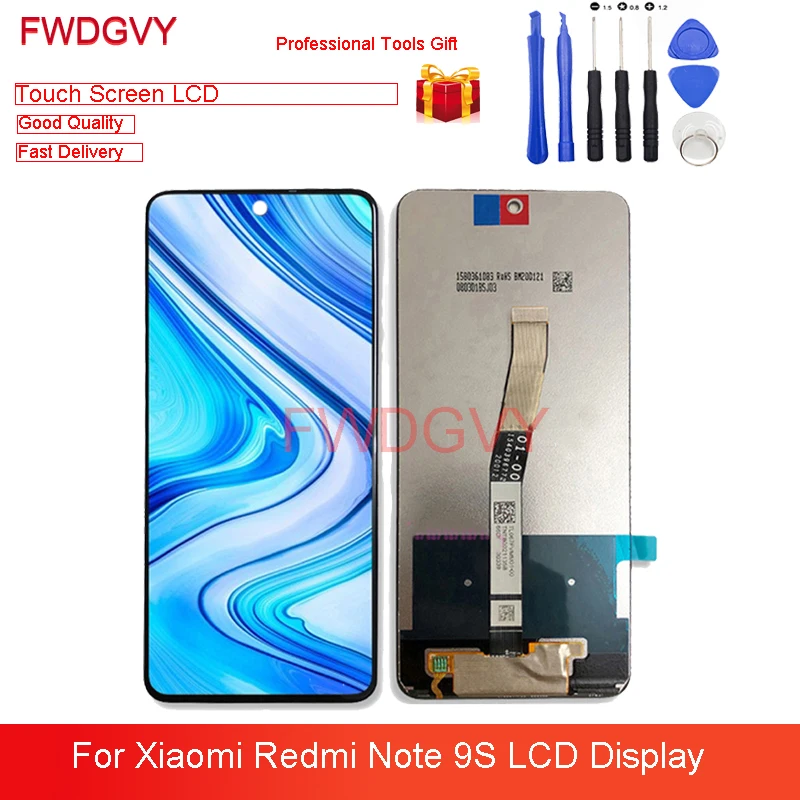 

ЖК-дисплей 6,67 дюйма для Xiaomi Redmi Note 9S, сенсорный экран, дигитайзер в сборе, запчасти для ремонта