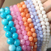 natural jades stone bead 4 12mm faceted purple blue chalcedony round loose beads for jewelry making diy bracelet accessories 15