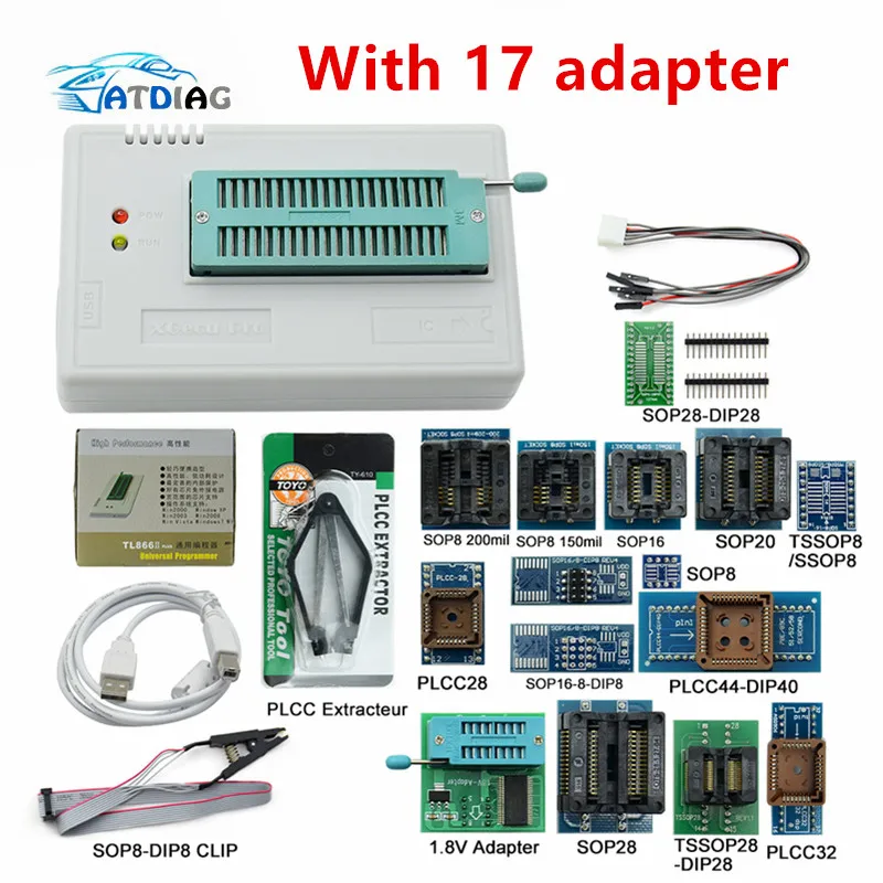 Программатор V10.55 TL866II Plus универсальный программатор с полными адаптерами и