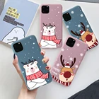 Милый мультяшный чехол для телефона iPhone 12, 7, 8 Plus, X, XR, XS, 11 Pro MAX, SE 2020, с рождественским оленем, мягкая задняя крышка из ТПУ, чехол