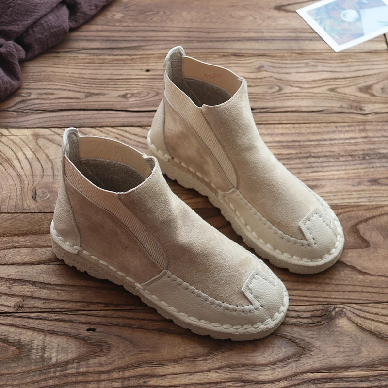 Женские ботинки с мягкой подошвой осенняя Новинка 2019 короткие в стиле ретро Mori