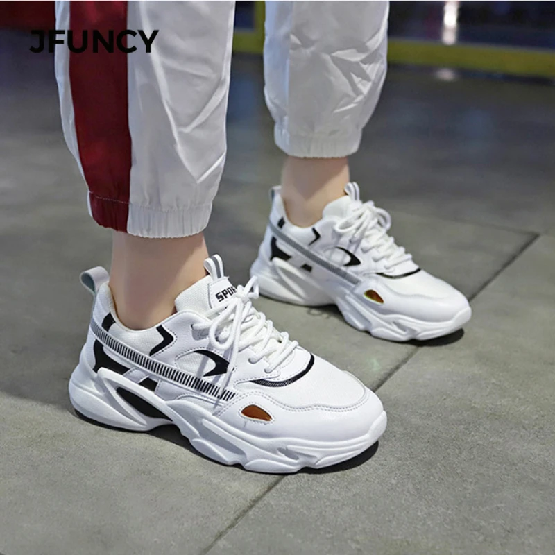 

JFUNCY Women's Sneakers Fashion Thick Bottom Vulcanize Shoes Trend Comfortable Running Sport Flats Casual Women Shoe Sneaker