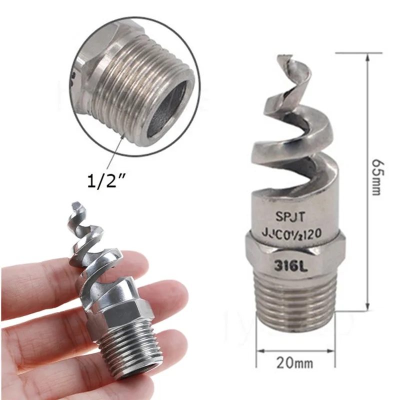 

1" 1/2" Full Cone Spiral Jet Nozzle Stainless Watering Mist Sprinkler For Garden And Lawn Irrigation Drop Ship