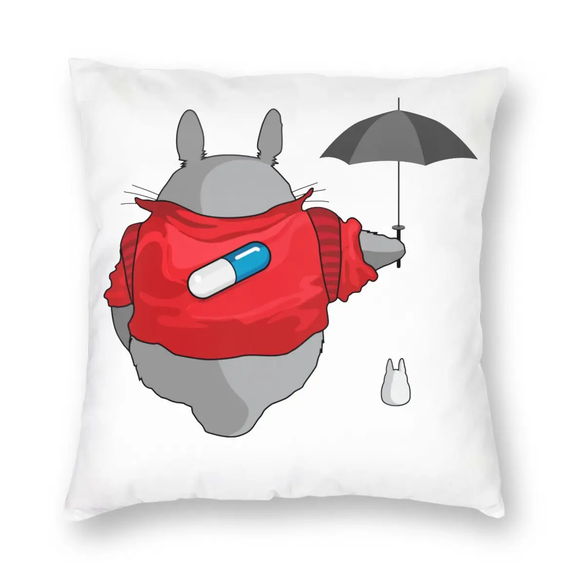 

Квадратная подушка Totoro meet Akira, чехол из полиэстера, декоративная подушка, креативные наволочки