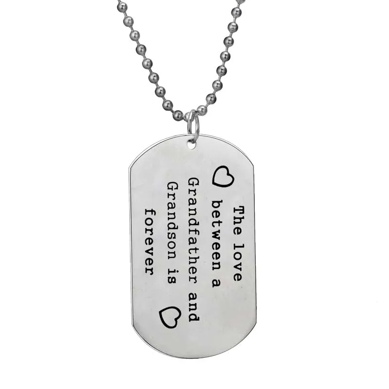 Цепочка с подвеской Любовь дедушки и внука навсегда нержавеющая сталь |