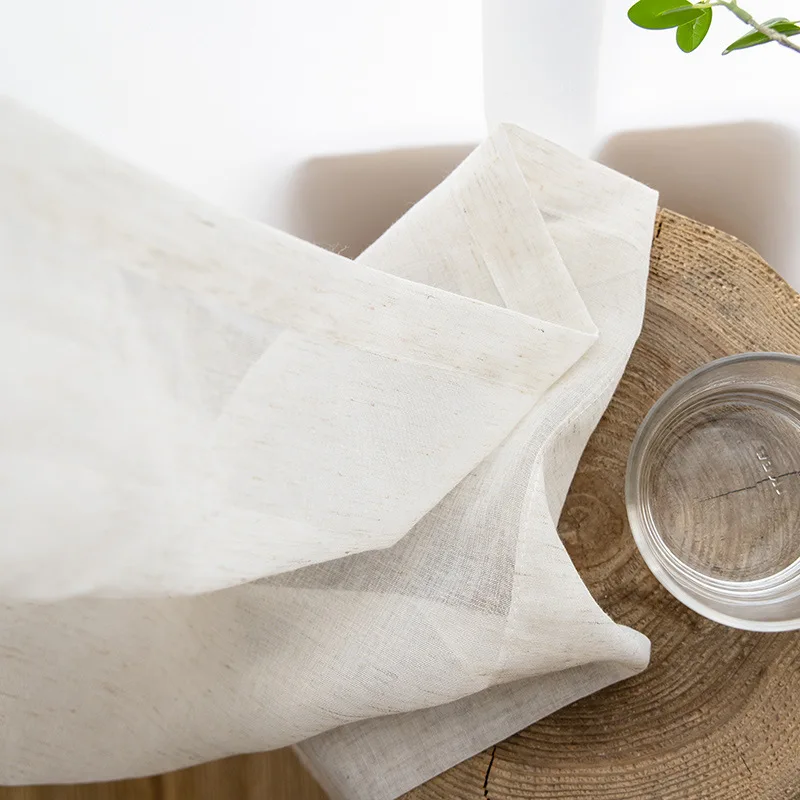 Хлопчатобумажная льняная пряжа для окна занавески белые однотонные простые