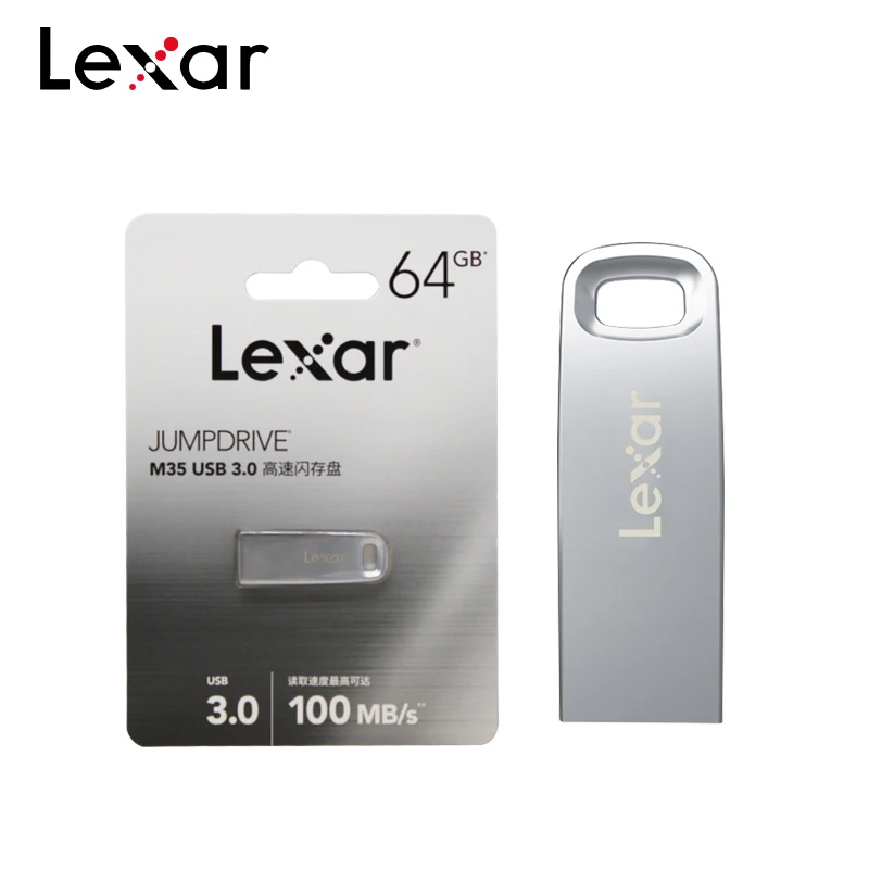 Lexar оригинальный Jumpdrive M35 USB 100 Скорость чтения Мб/с 64 ГБ 32 флешка мини U-диск