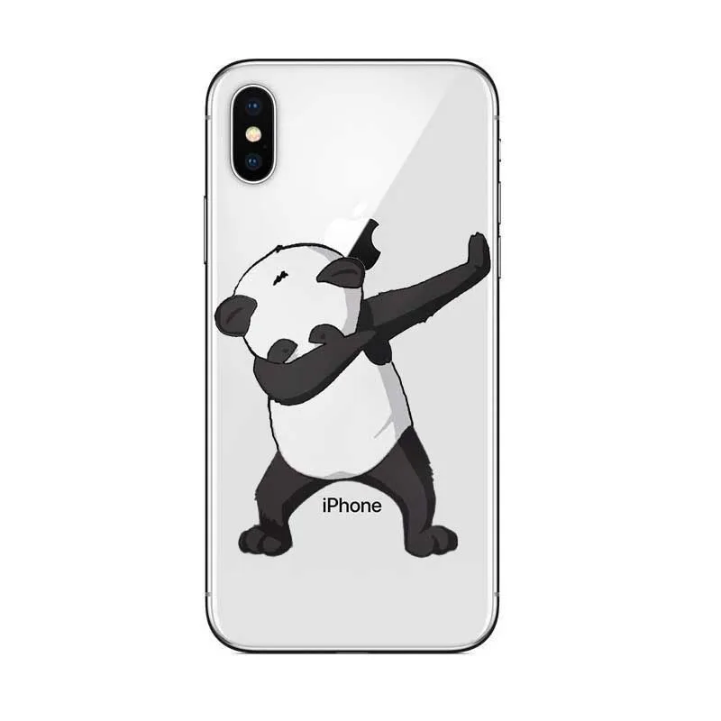 Милый чехол для телефона с рисунком панды iPhone 6 6s Plus 7 8 чехлы сердечками X 5 5S SE