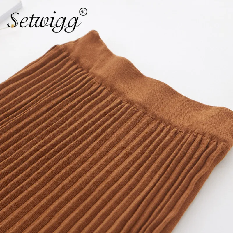 Осенняя плотная трикотажная юбка трапеция в английском стиле|length skirt|pleated skirtknee