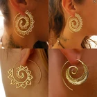 Модный docona геометрический Спиральные серьги-капли для женщин готика полый круг листья пирсинг Dnagle серьги Готическая драгоценность