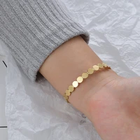 new 14k gold splicing round bracelet women korean version cool atmosphere titanium stainless steel hand decoration manufacturer