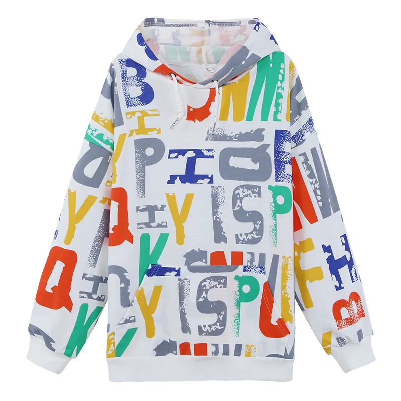 

2021 New Autumn Outfit Hoodies Women Oversized Casual Long Sleeve Sweatshirt for Ladies Drawstring Hat All-match Ins Pullovers