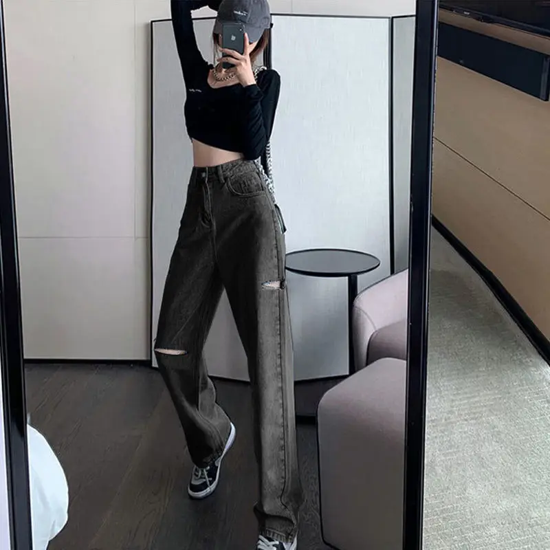 

New high waisted slim floor length pants in spring and summer 2021