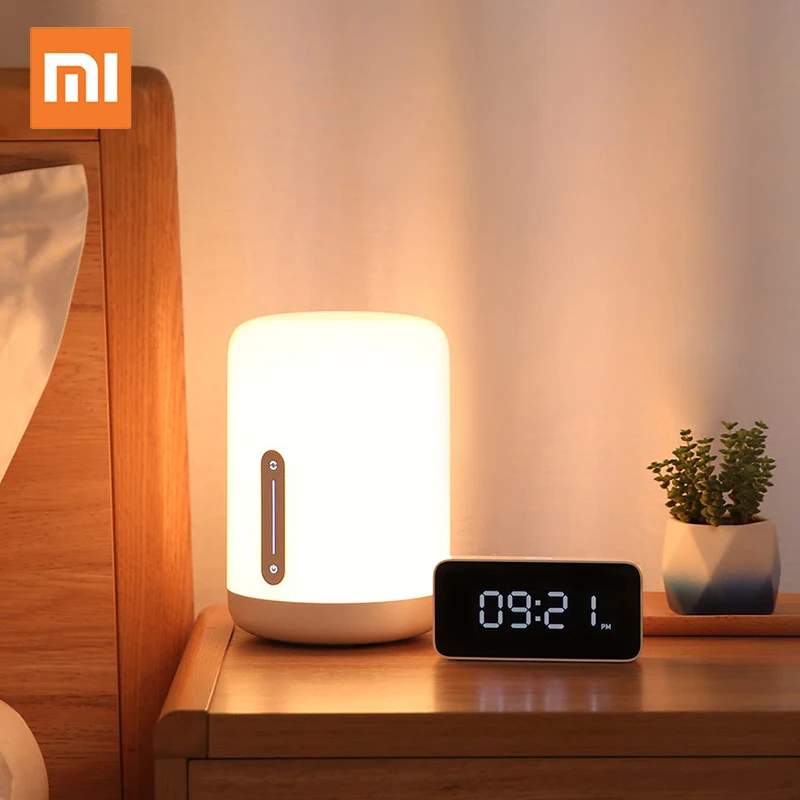 Xiao mi jia прикроватная лампа 2 Smart Light Голосовое управление сенсорный выключатель mi home приложение Светодиодная лампа для Apple Homekit Siri& xiaoai часы