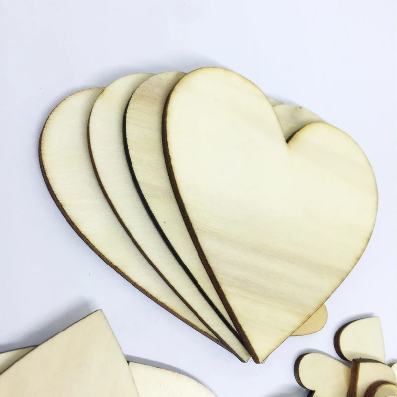

Blank Heart Love Wood Chips Unfinished Round Shape Wooden DIY Craft Rustic Wedding Party Home Table Decoration 10-80mm