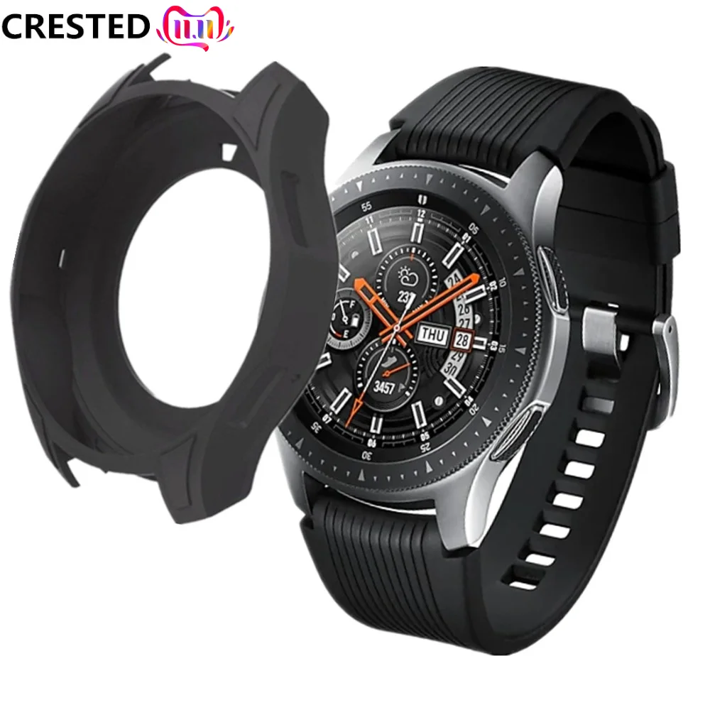 Чехол gear S3 Frontier для samsung Galaxy Watch 46 мм S 3 ремешок силиконовый чехол Защитный протектор Аксессуары для часов
