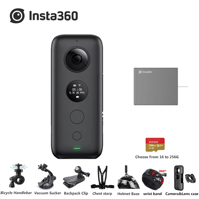 Insta360 one x 5,7 K 18MP Спортивная Экшн-камера для iPhone Android Insta 360 ONE X зарядное устройство время пули - Цвет: Bundle3