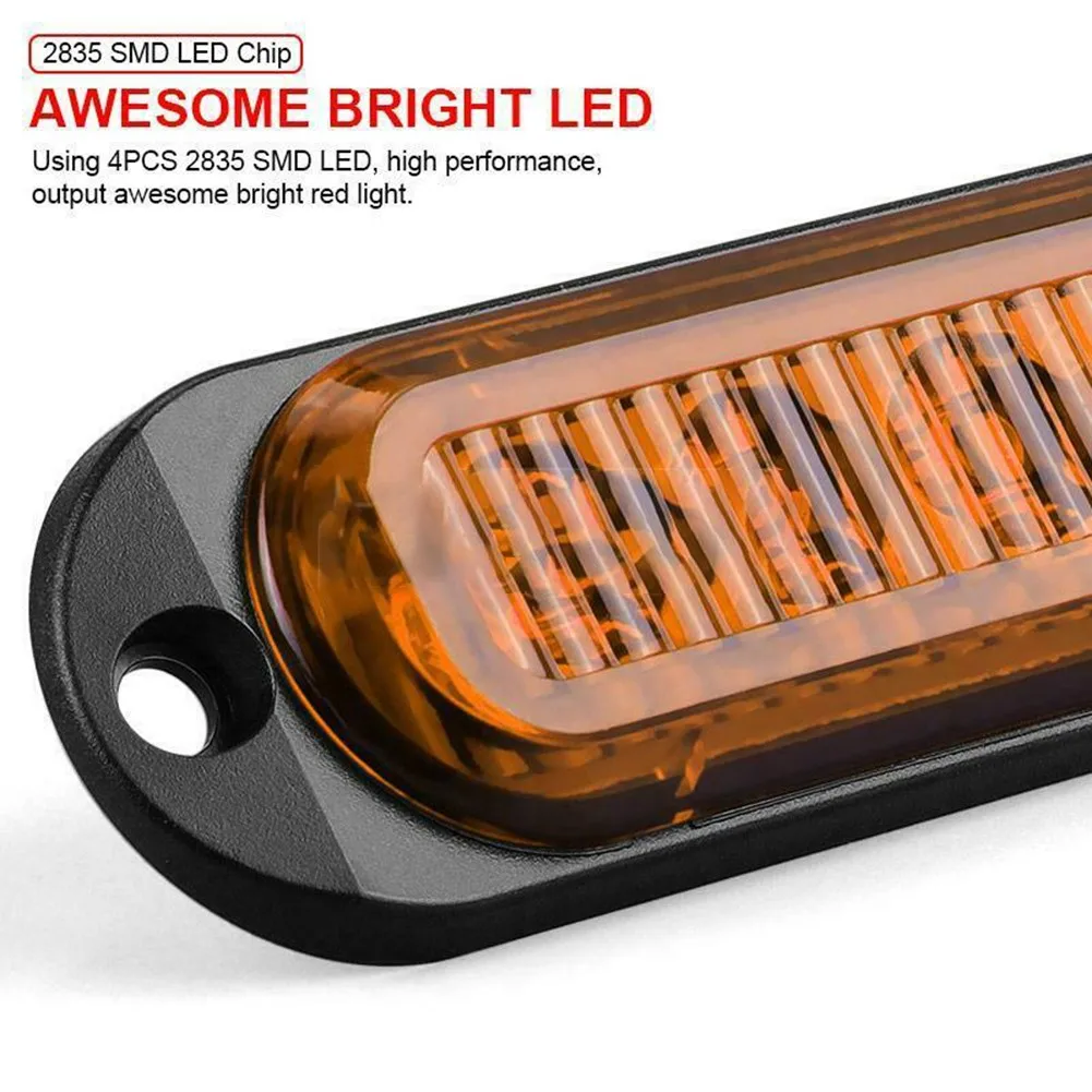 

2X Yellow LED Side Marker Clearance Light Lamp Indicator Truck Trailer 24V 12V High Quality And Durable Car Side Marker Light