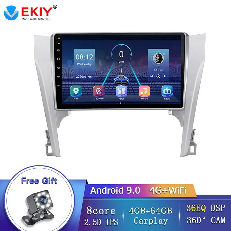 EKIY 10 1 &quotIPS 8 ядерный мультимедийный стереоплеер для Toyota Camry 50 55 2012 2014