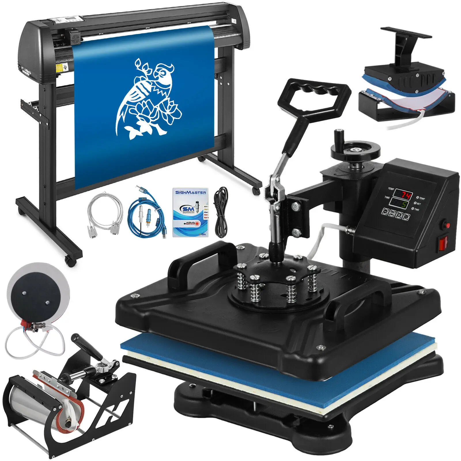 

12 "x 15" 5 in 1 Heat Press LED Controller / 53 "Vinyl Cutting Plotter Flexible Cutting Humanized design