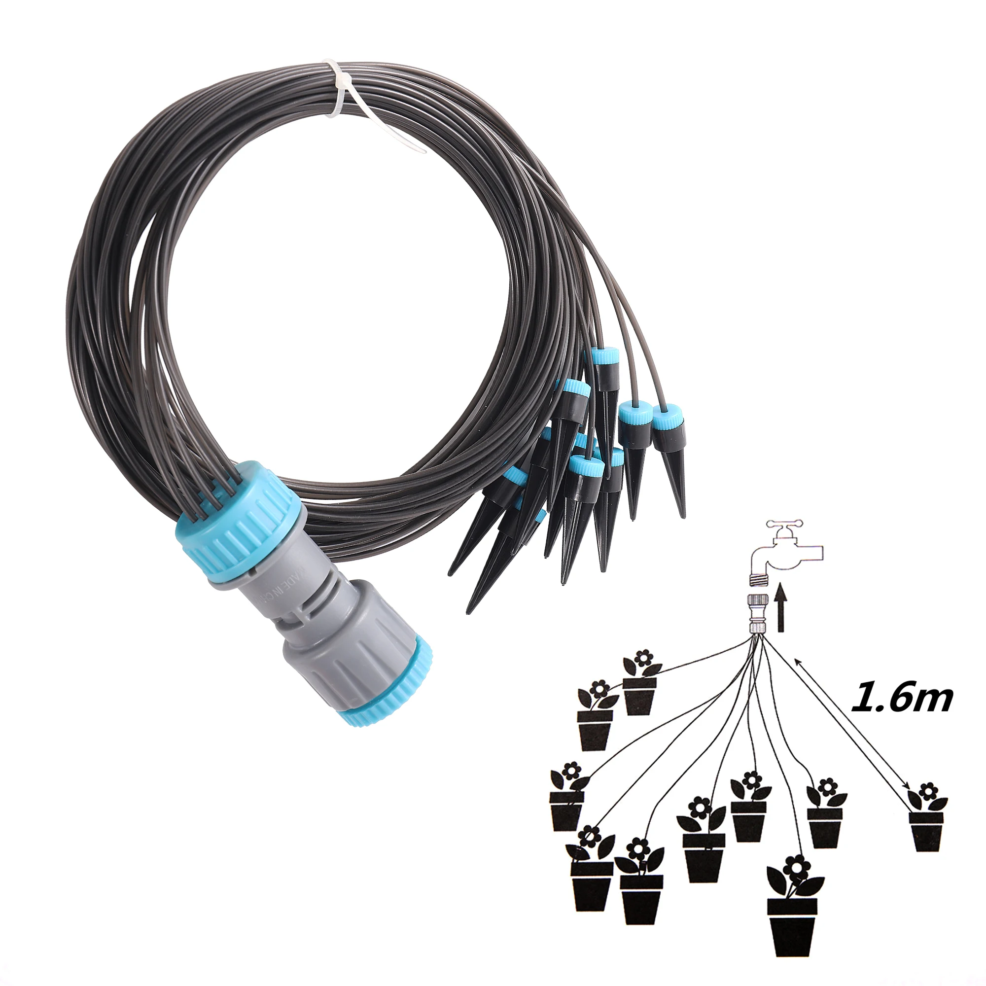 Drip Irrigation Kit Plant Watering System Adjustable Micro Irrigation Water-Saving System For Garden Greenhouse Pot Plants