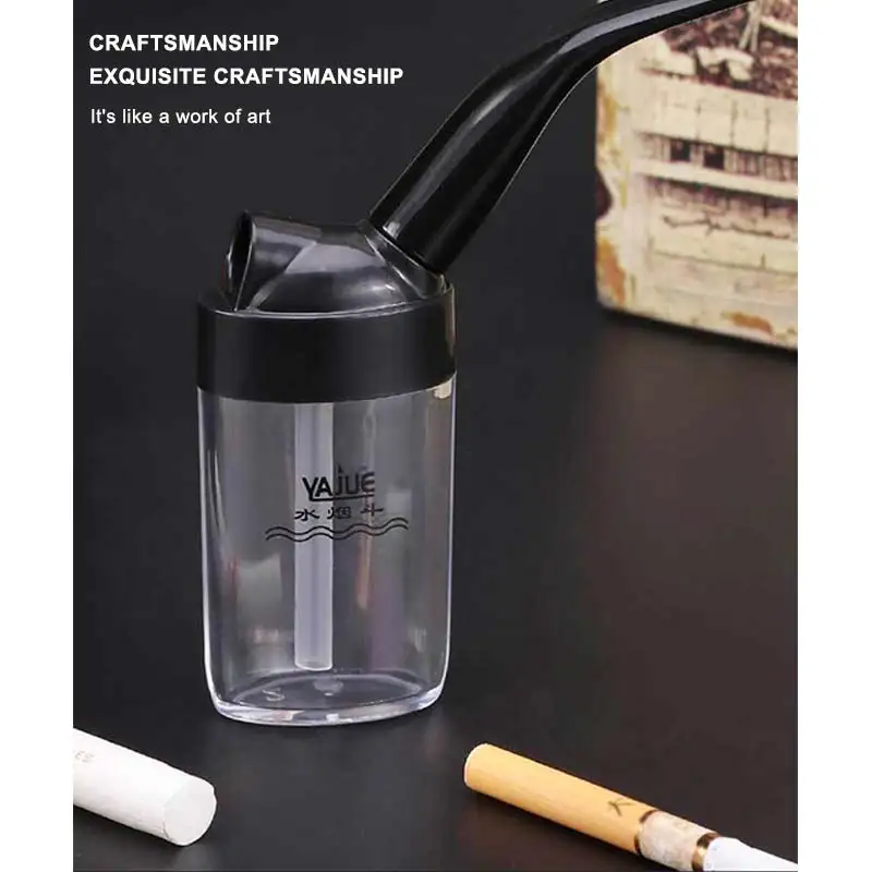 

New Popular Bottle Water Pipe Portable Mini Hookah Shisha Tobacco Smoking Pipes Men Gift for Health Care Plastic Tube Filter