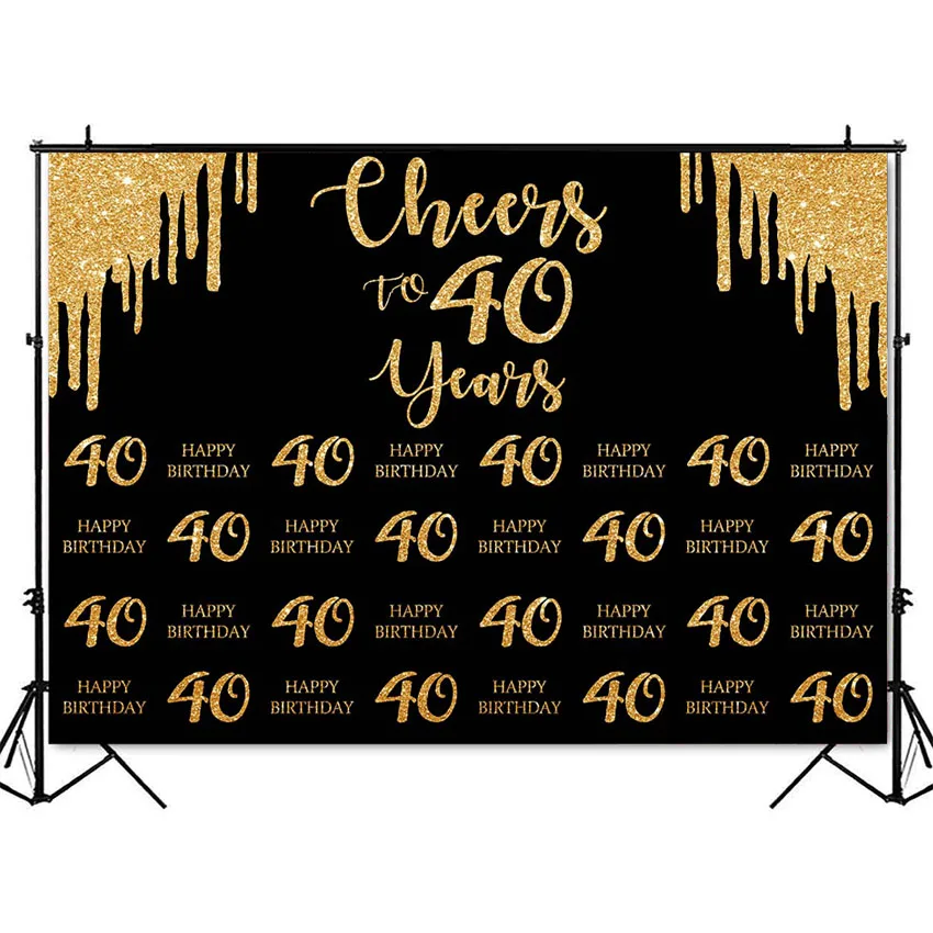 Фон с золотыми блестками для фотосъемки на 40-й день рождения | Электроника