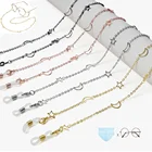 Цепочка для очков, солнцезащитных очков для чтения, цепочка для ожерелья, маски, простая цепочка для очков с полой звездой и луной, 2021