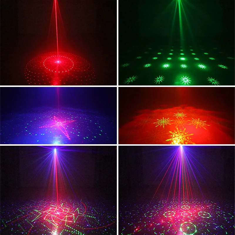 Mini DJ Disco 4 Holes RGB Laser Light Projector USB Rechargeable LED Stage Lighting Effect Party Holiday Wedding Christmas Lamp | Лампы и