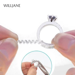 Прозрачные кольца на спиральной основе, 4 шт.лот, пружинные кольца, регулируемый размер кольца, защита, затяжка, редуктор, изменяющий размер, инструмент для ювелирных изделий