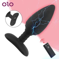 olo 10 frequency prostate massager vibrator electric shock anal plug vibrator sex toys for men women wireless remote control