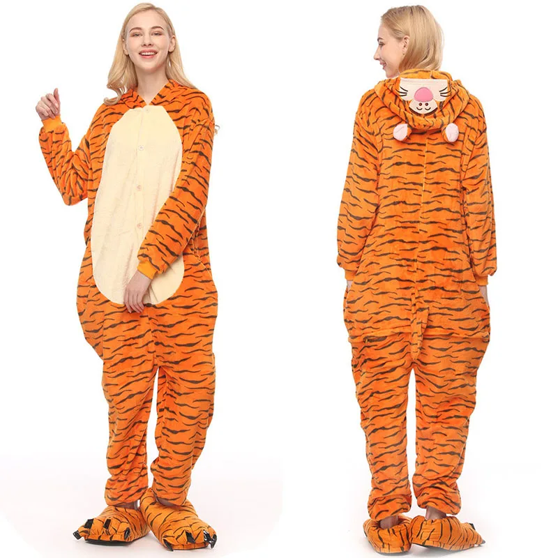 Пижама Кигуруми для взрослых Фланелевая унисекс с милым мультяшным животным |