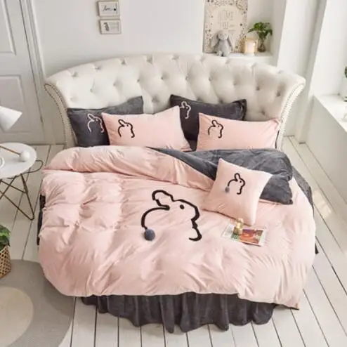 4 шт. круглая простыня наволочка пододеяльник набор с кисточками край