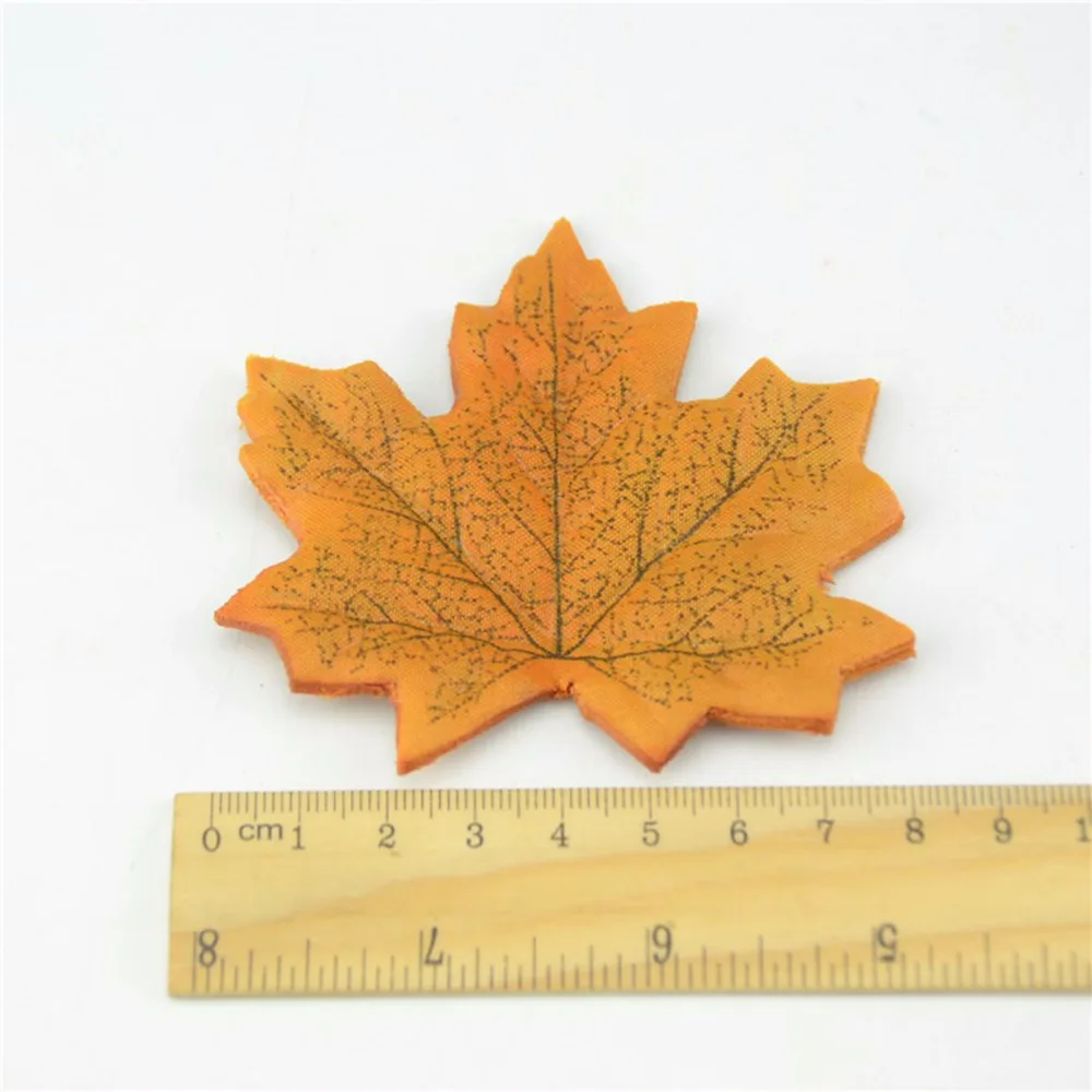 100 шт./лот Размер 8 см разноцветные Искусственные Шелковые кленовые листья