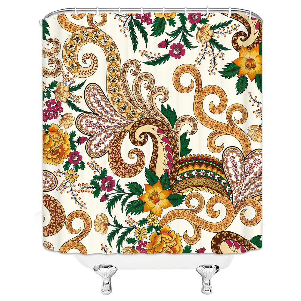 3D печатная занавеска для душа Европейский ретро узор полиэфирная Штора ванны