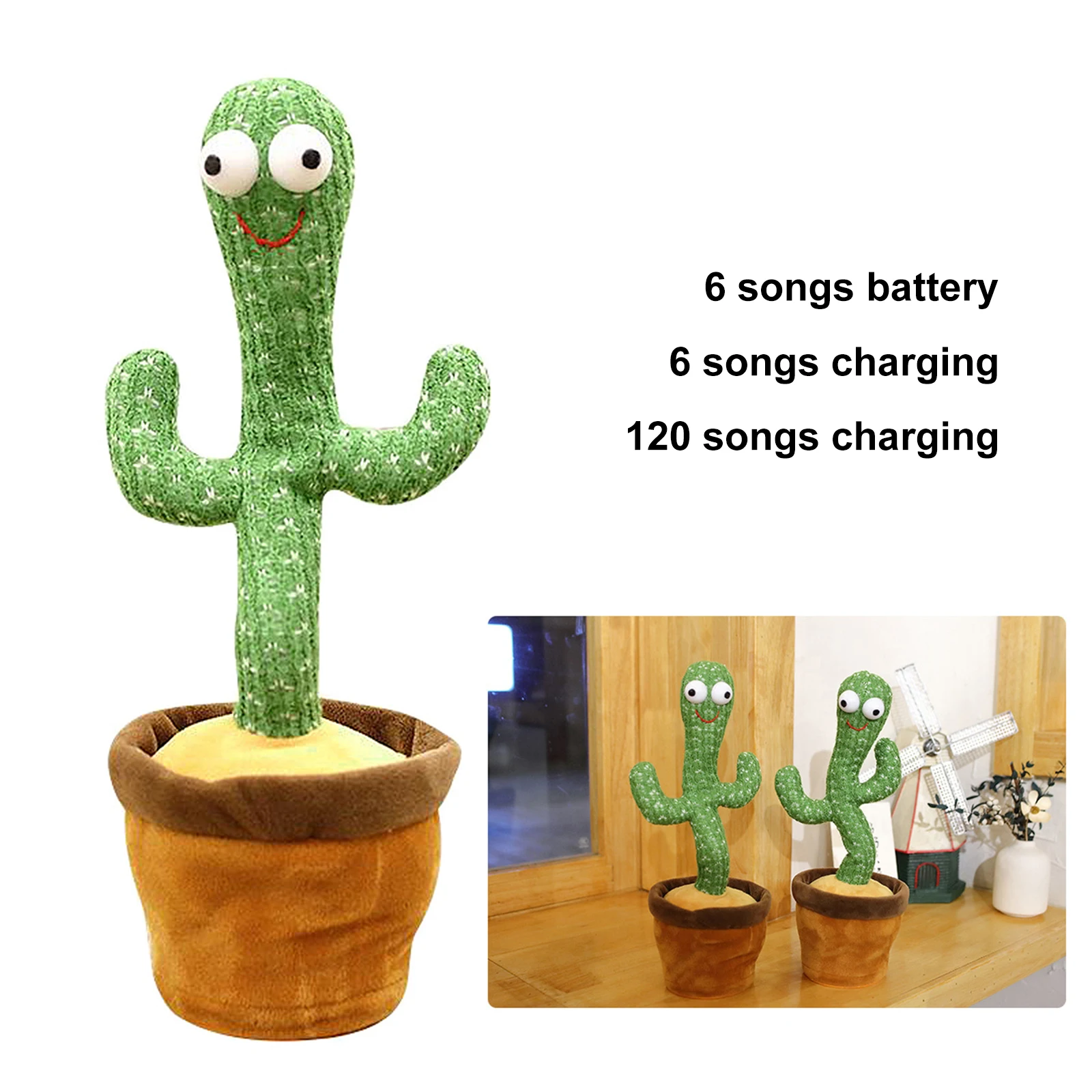 

Kawaii Electric Cactus Plush Doll Shake Twist Dancing Singing Toys Ornament