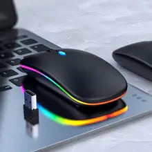 2.4G Wireless Bluetooth LED Mice USB Ergonomic Gaming Mouse for Laptop Computer Wireless Mouse Rechargeable Ergonomic Silent